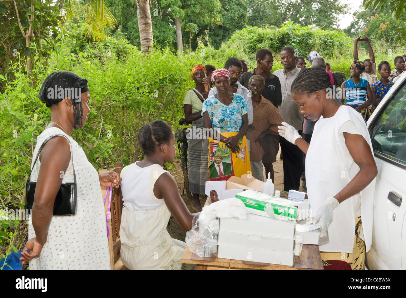 Tests de dépistage rapide du VIH sont largement utilisés dans les contextes pauvres Quelimane Mozambique Banque D'Images