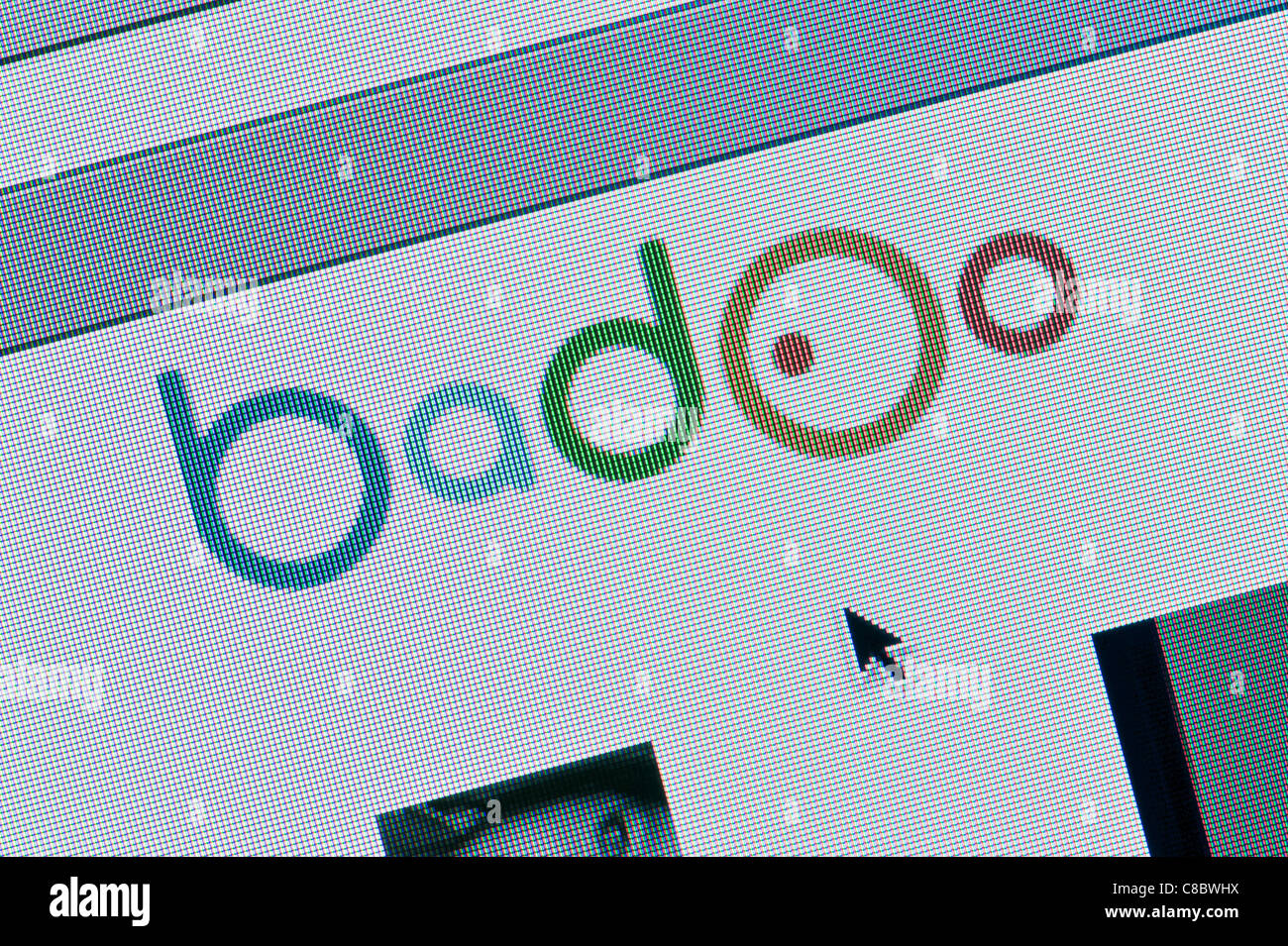 De près de l'logo Badoo comme vu sur son site web. (Usage éditorial uniquement : -Print, télévision, e-book et le comité éditorial du site). Banque D'Images