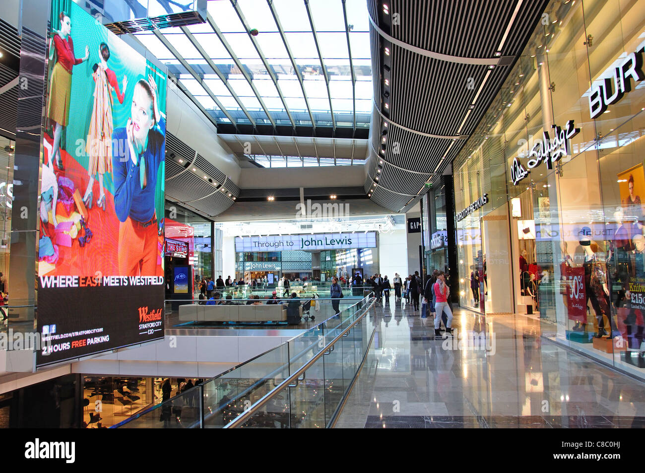 Le centre commercial Westfield Stratford City, de l'intérieur, Stratford, Newham Borough, London, Greater London, Angleterre, Royaume-Uni Banque D'Images