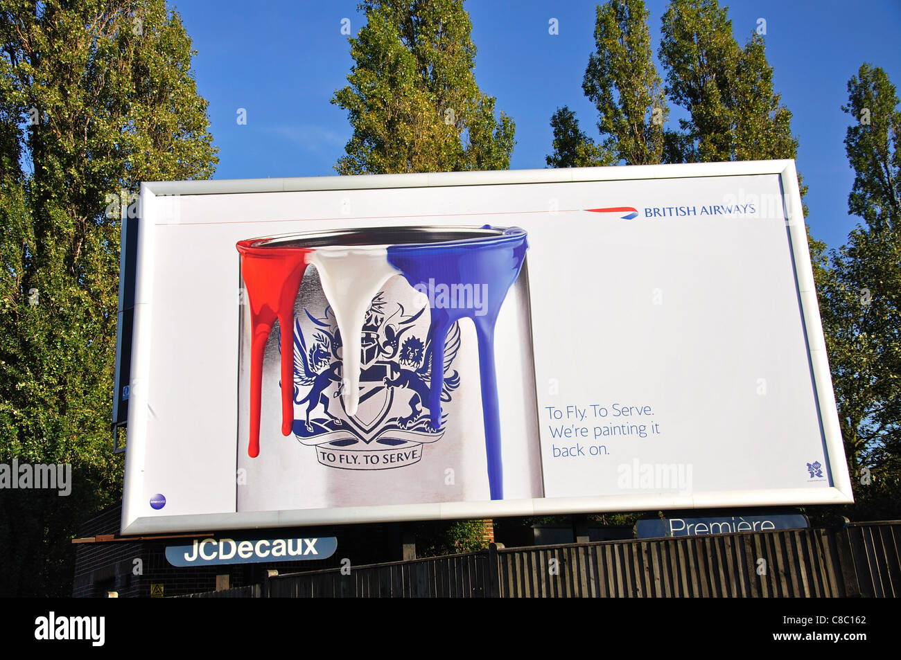 British Airways en bordure de la thésaurisation de la publicité, Stratford, Newham Borough, London, Greater London, Angleterre, Royaume-Uni Banque D'Images