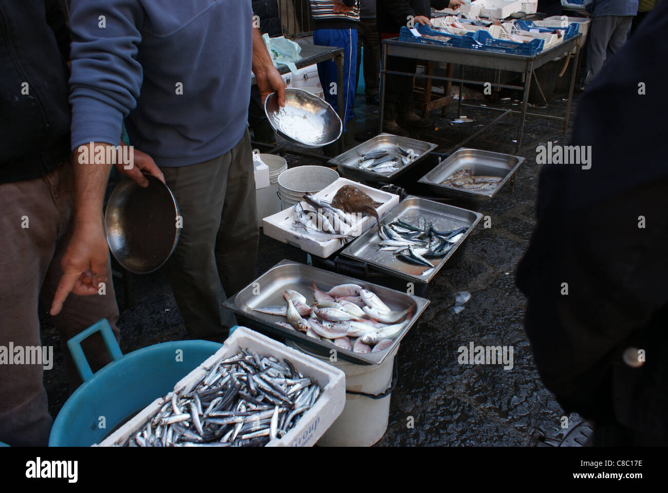 Marché de poissons traditionnels à Catane Banque D'Images