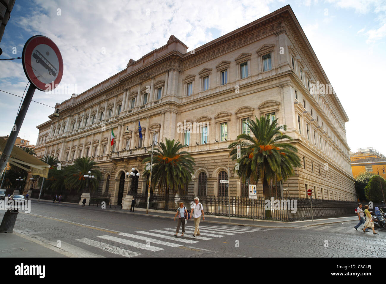 Banque nationale italienne, Banca D'Italia sur la Via Nazionale à Rome, Italie. Banque D'Images