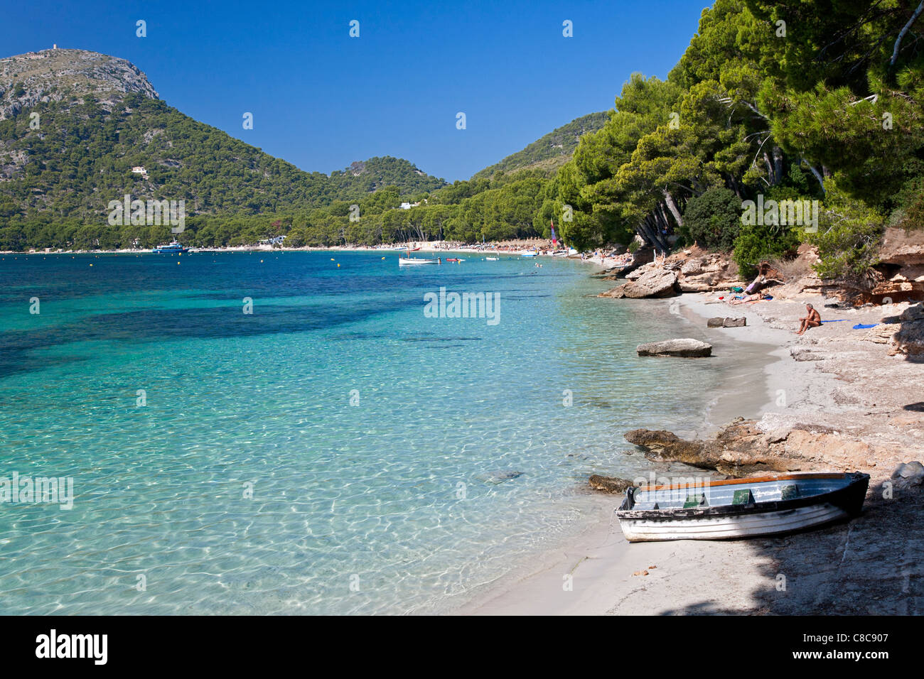 La plage de Formentor. L'île de Majorque. Espagne Banque D'Images