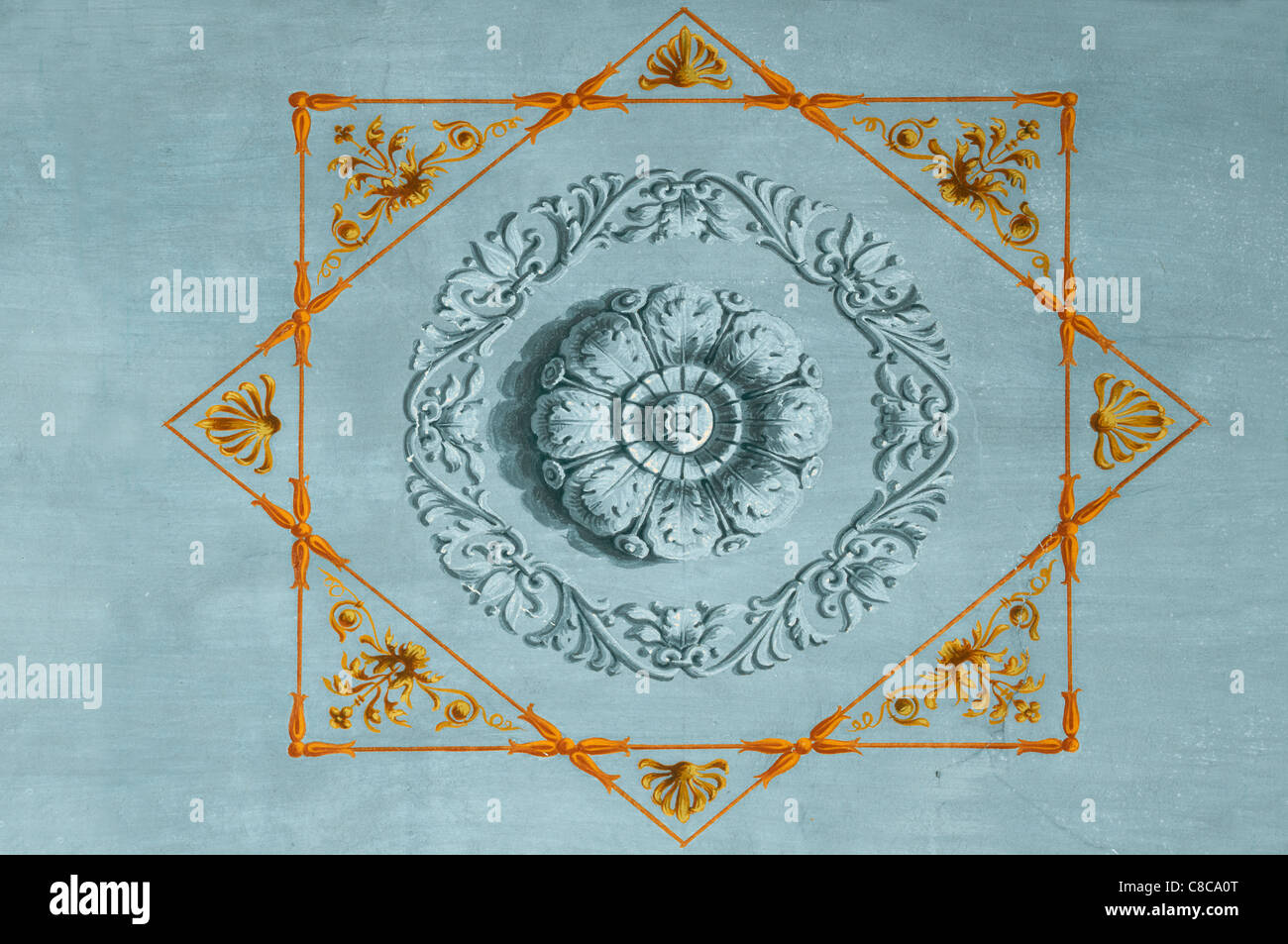 De ancien antiquité art fond décor décoration florale élégante conception s'épanouir à l'intérieur de l'histoire faits main intérieur Banque D'Images