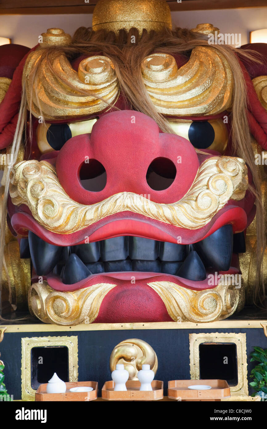Japon, Tokyo, Shishimai ou masque des Lions Banque D'Images