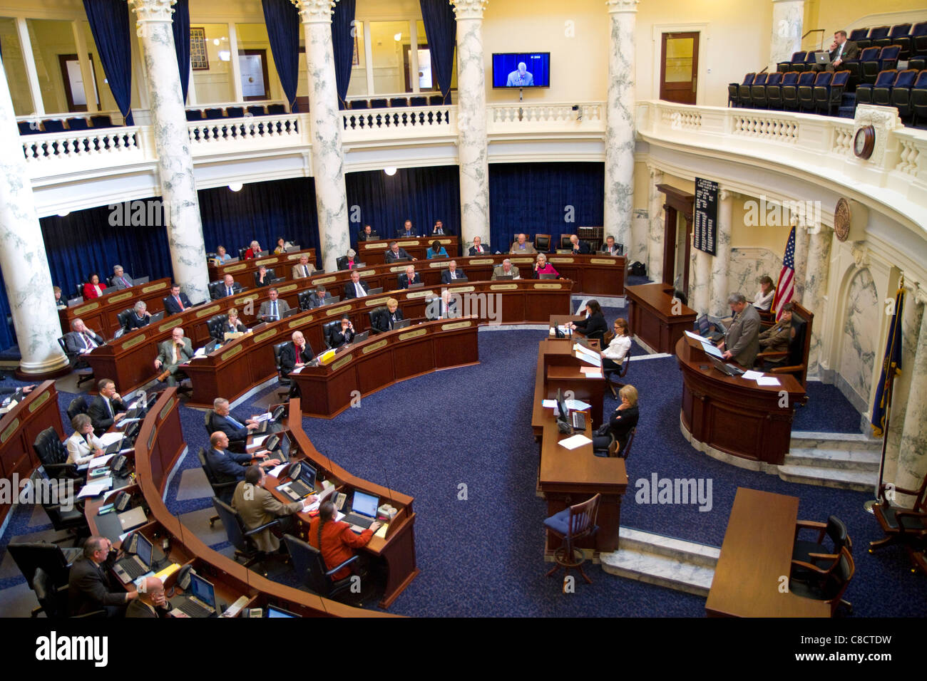 Chambre des représentants de l'Idaho en session à l'Idaho State Capitol building situé à Boise, Idaho, USA. Banque D'Images