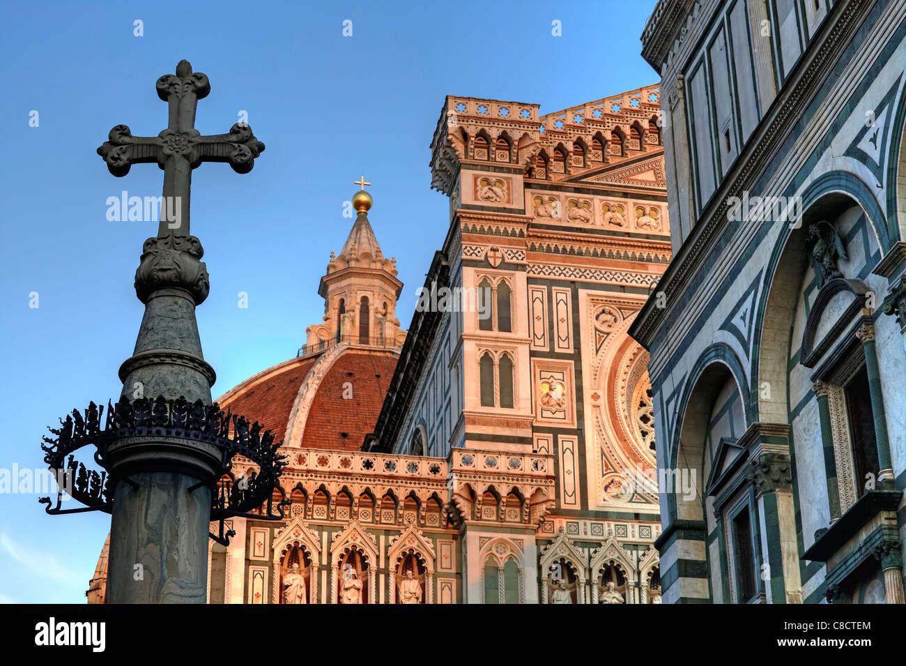 Florence - le Duomo de Florence, dans une vue détaillée Banque D'Images