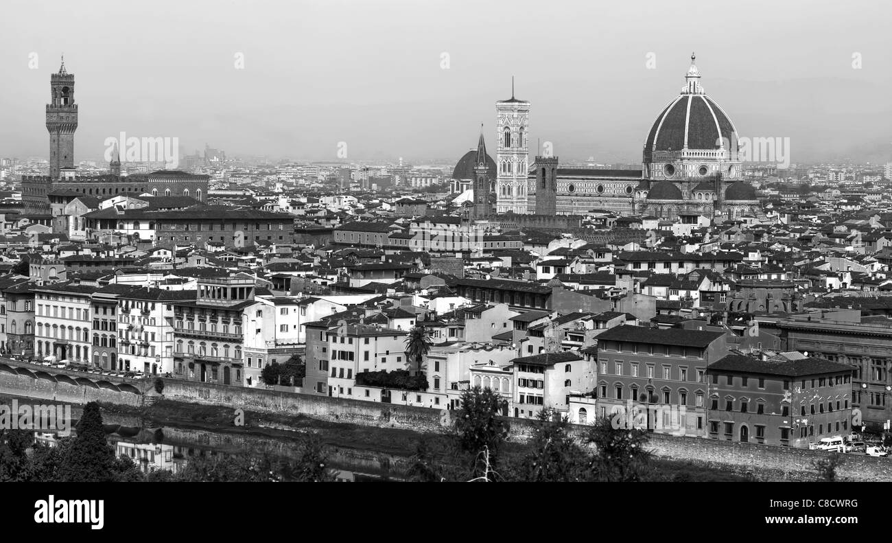Vue panoramique sur la vieille ville de Florence Banque D'Images