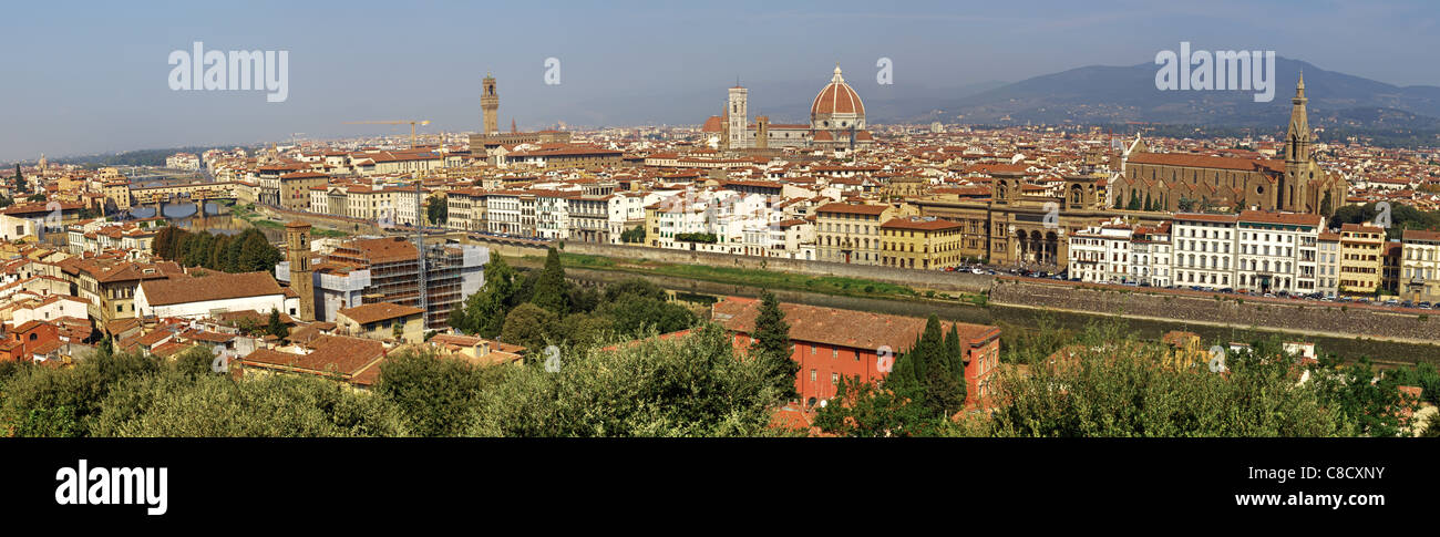 Vue panoramique sur la vieille ville de Florence Banque D'Images