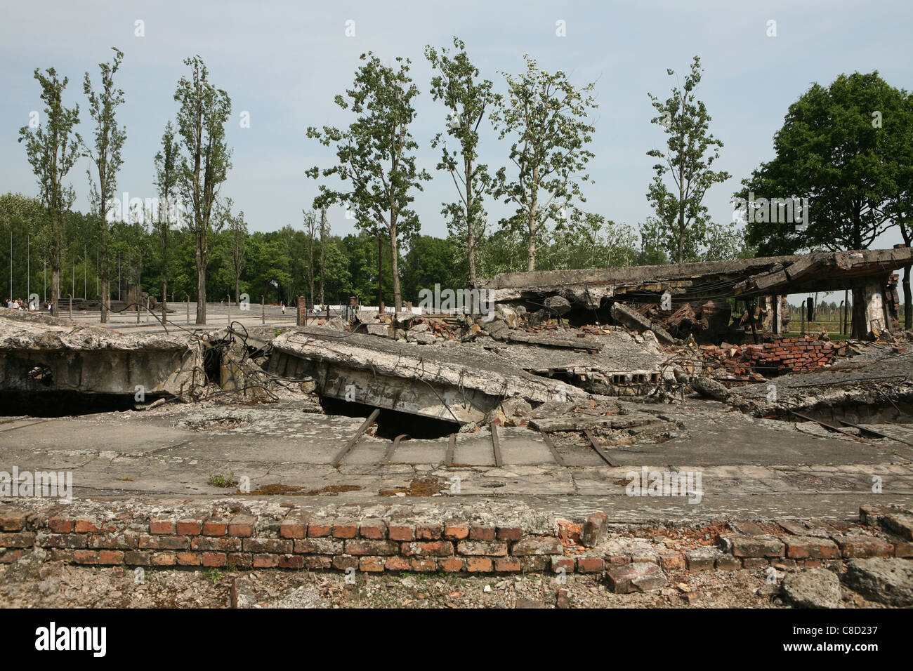 Ruines du crématorium de l'Auschwitz II Birkenau allemand nazi de concentration et d'extermination camp à Oswiecim, Pologne. Banque D'Images