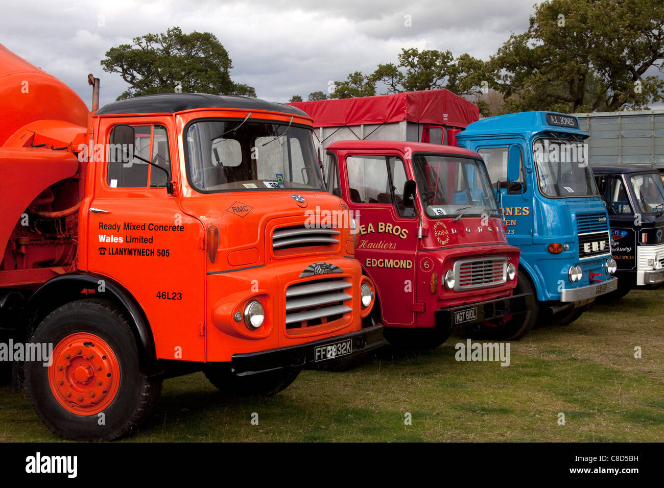 Ligne de camions à la Classic Rally vapeur Shropshire Banque D'Images