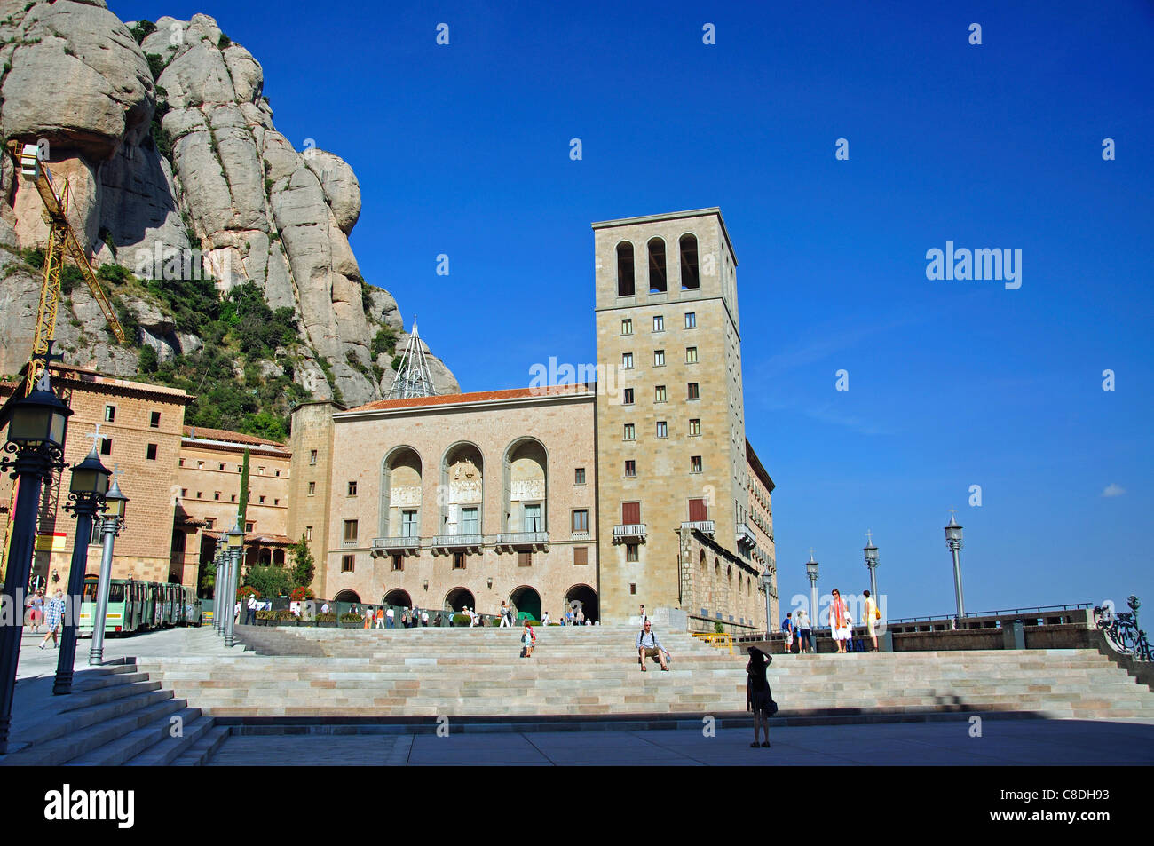 Santa Maria de Montserrat Abbaye Bénédictine, Montserrat, Province de Barcelone, Catalogne, Espagne Banque D'Images