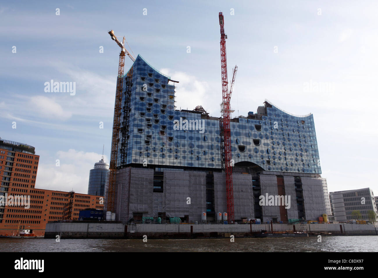 Construction de l'Elbphilharmonie dans la HafenCity, Hambourg, Allemagne. Banque D'Images