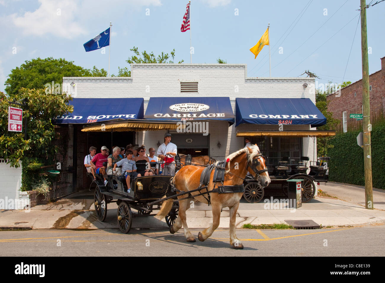 Vieux Sud Carriage Company, Charleston, Caroline du Sud Banque D'Images