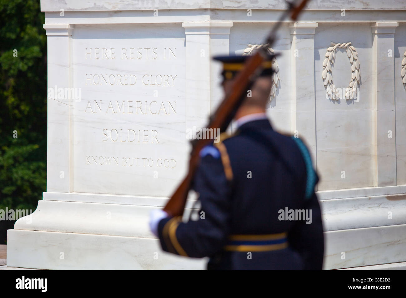 Tombe du Soldat inconnu, le cimetière d'Arlington, Arlington, Virginia Banque D'Images