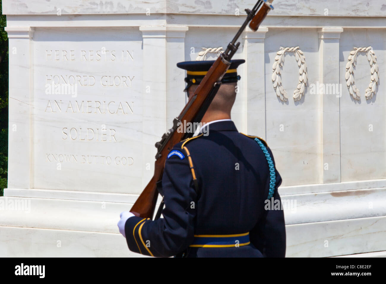 Tombe du Soldat inconnu, le cimetière d'Arlington, Arlington, Virginia Banque D'Images