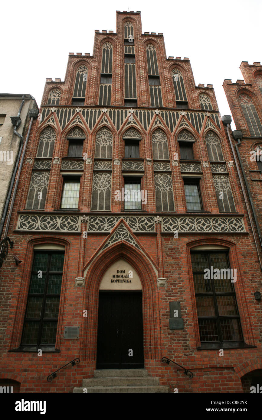Maison médiévale où l'astronome polonais Nicolas Copernic est né en 1473 à Torun, Pologne. Banque D'Images
