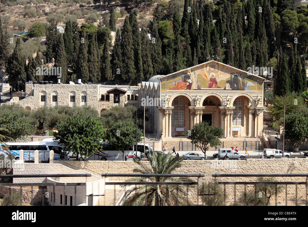 L'Eglise de toutes les nations, le Mont des Oliviers, Jérusalem. Également connu sous le nom de la basilique de l'Agonie Banque D'Images