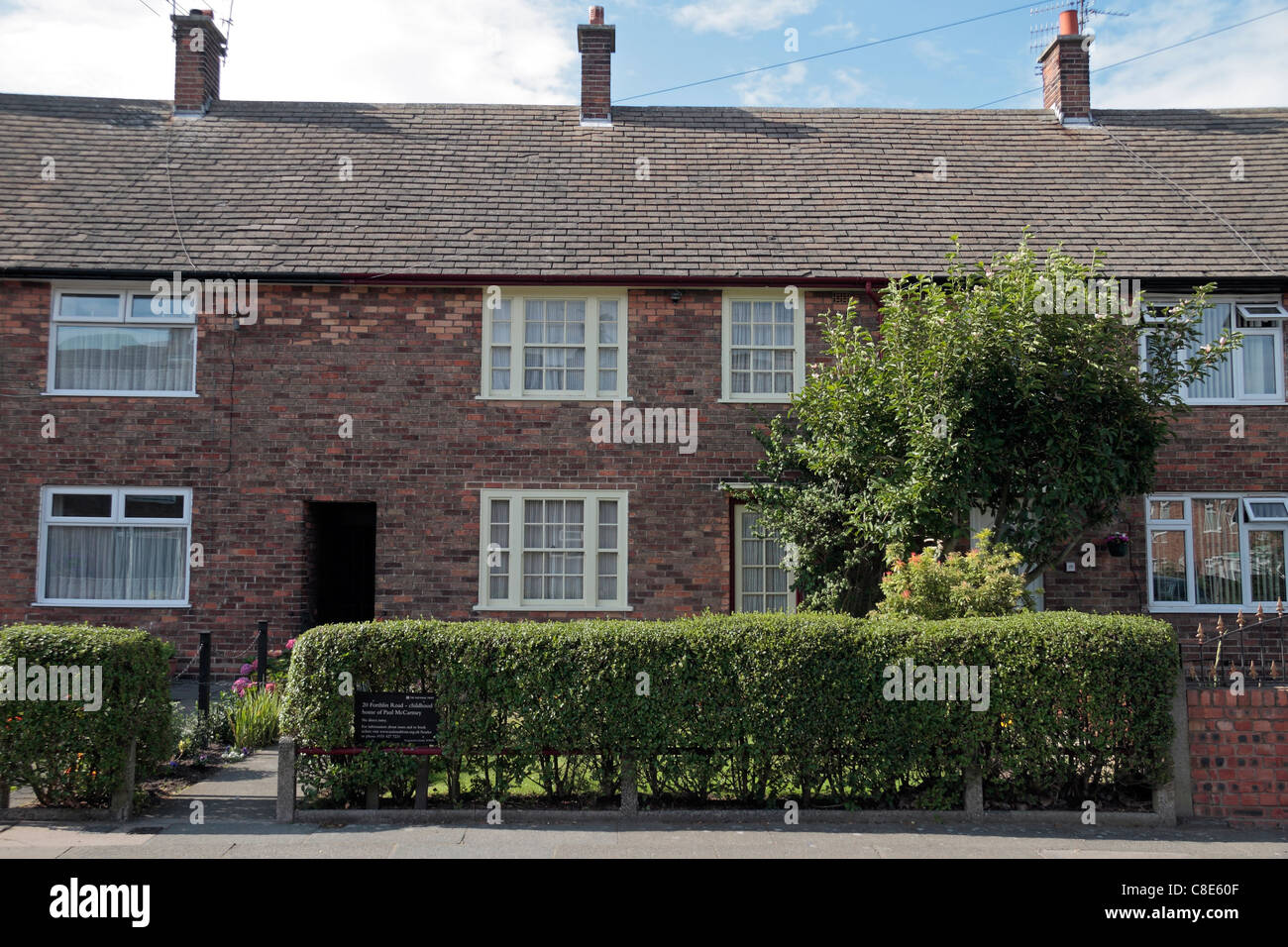 20 Forthlin Road, la maison d'enfance de Paul McCartney, partie du célèbre groupe de Liverpool les Beatles. Liverpool, Royaume-Uni. Banque D'Images