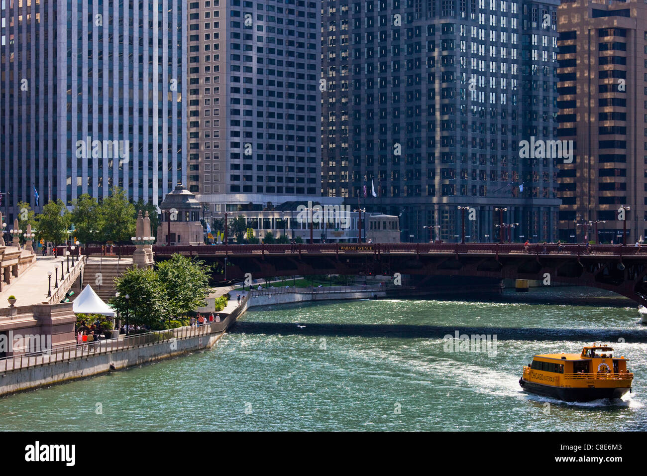 Excursion en bateau en bateau-taxi de Chicago, Chicago, Illinois Banque D'Images