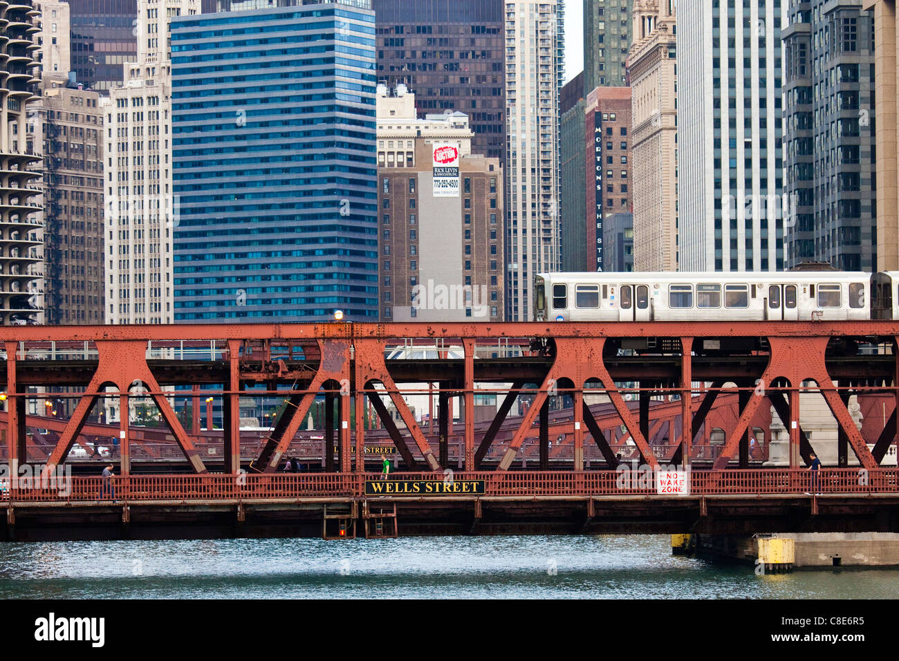 Wells Street Bridge, Chicago, Illinois Banque D'Images