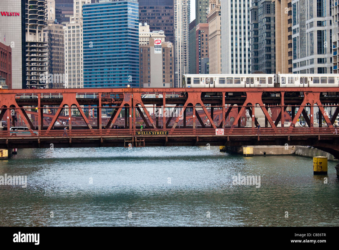 Wells Street Bridge, Chicago, Illinois Banque D'Images