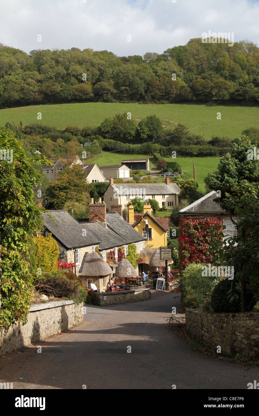 Dans un pub Branscombe dans Dorset sur un après-midi d'été. Banque D'Images