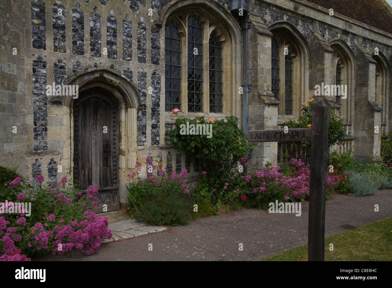 La porte vers la Dame chapelle à l'église Holy Trinity, Long Melford, Suffolk Banque D'Images