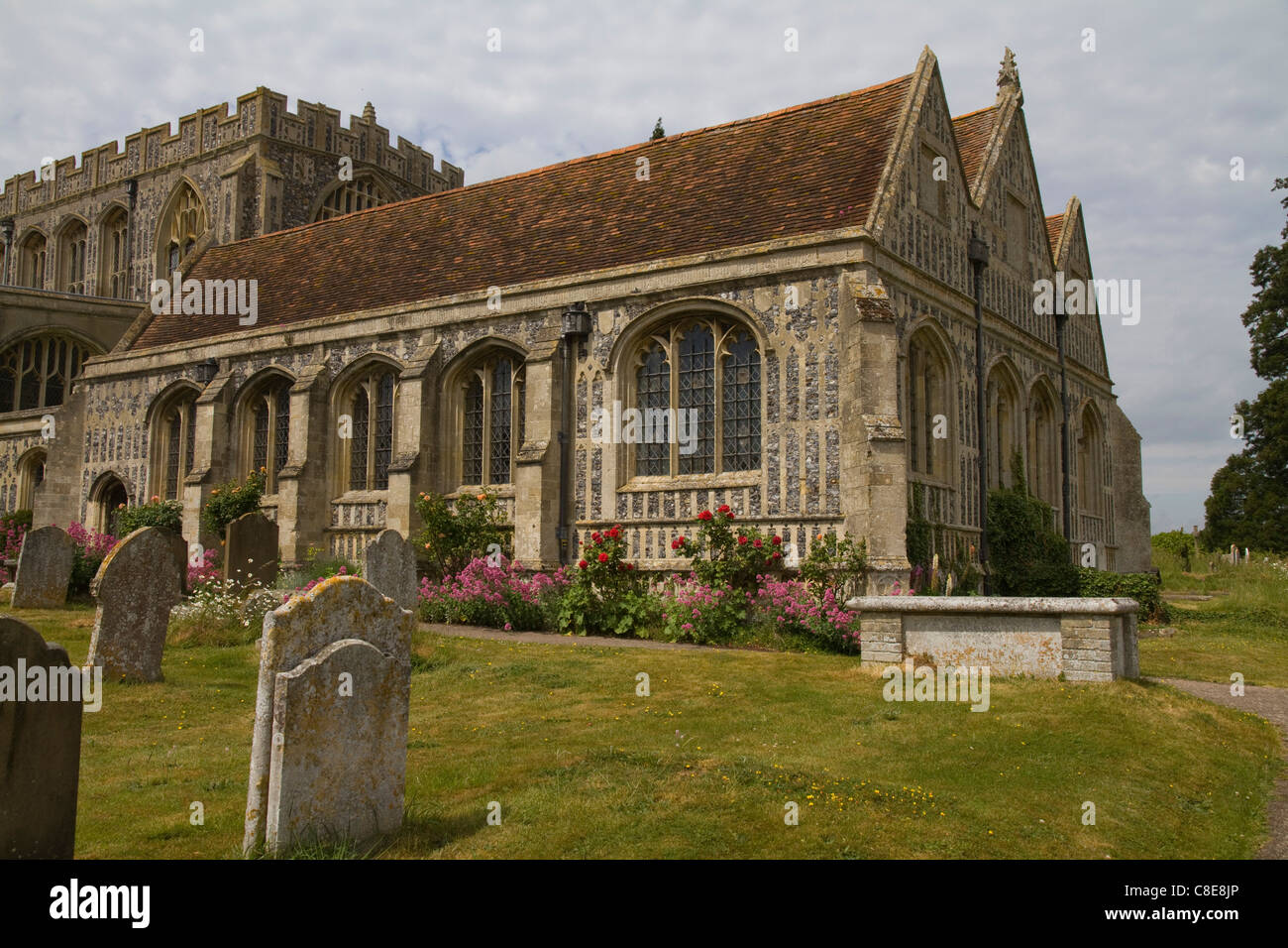 L'église Holy Trinity, Long Melford, Suffolk Banque D'Images