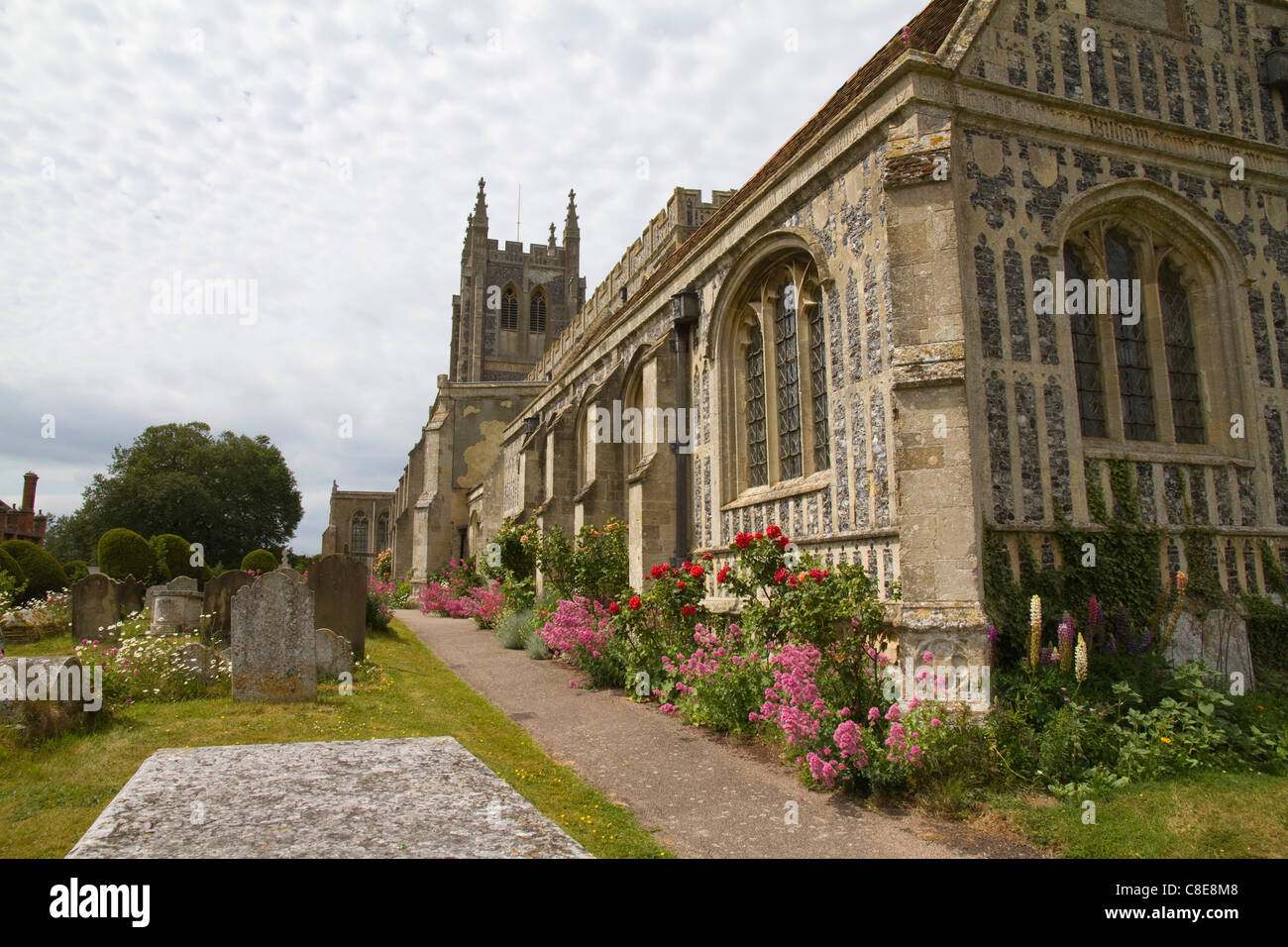 L'église Holy Trinity, Long Melford, Suffolk Banque D'Images