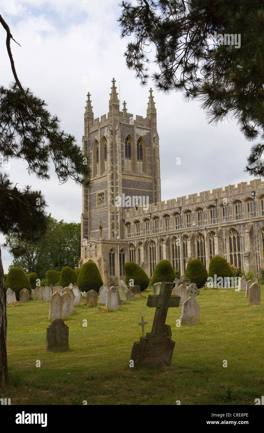 L'église Holy Trinity, Long Melford, Suffolk Banque D'Images