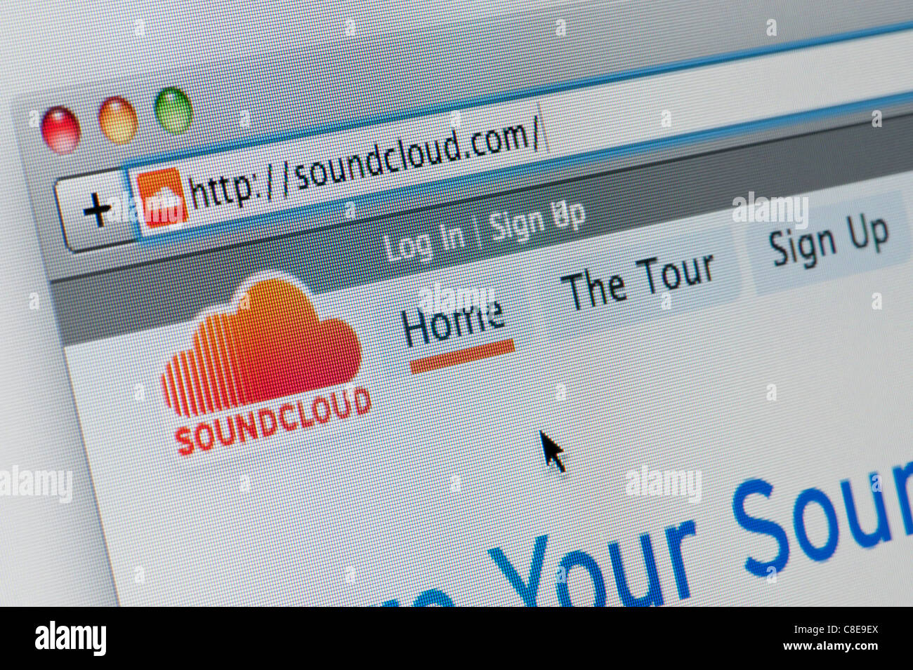 De près de l'logo soundcloud comme vu sur son site web. (Usage éditorial uniquement : -Print, télévision, e-book et le comité éditorial du site). Banque D'Images