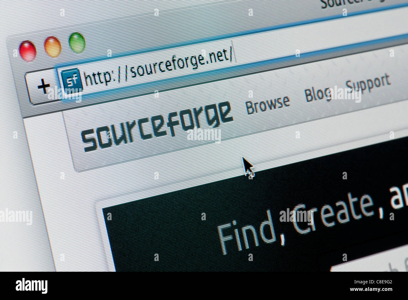 De près de l'logo SourceForge comme vu sur son site web. (Usage éditorial uniquement : -Print, télévision, e-book et le comité éditorial du site). Banque D'Images