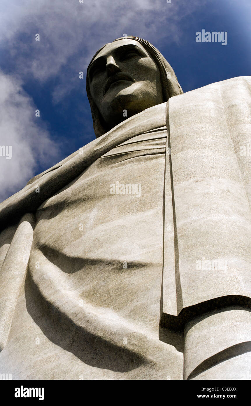 Le Christ Rédempteur (Cristo Redentor) statue Corcovado Rio de Janeiro, Brésil Banque D'Images