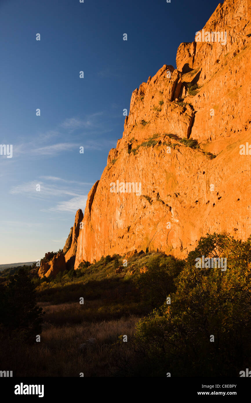 Passerelle du rock, le Jardin des Dieux. Naturel National Monument, Colorado Banque D'Images