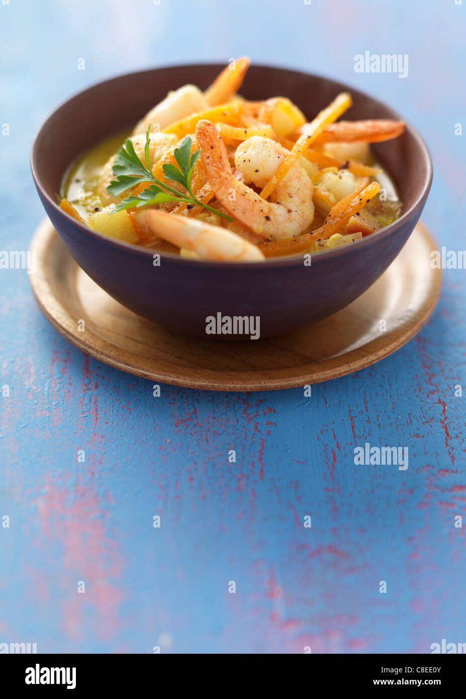 Crevettes à l'indienne Banque D'Images
