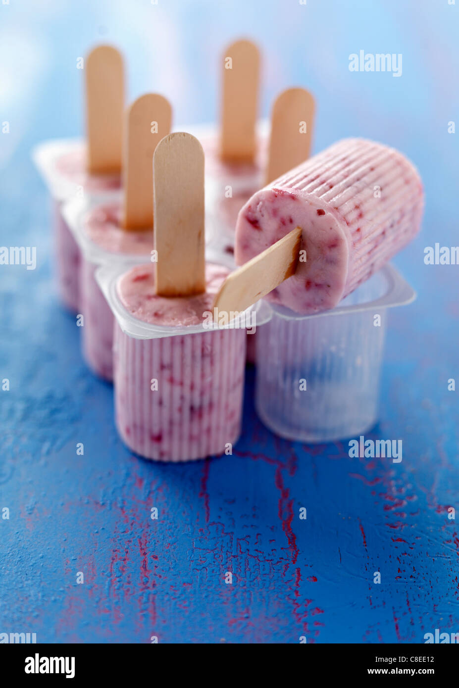 Express petits-suisses glaces lollipops Banque D'Images