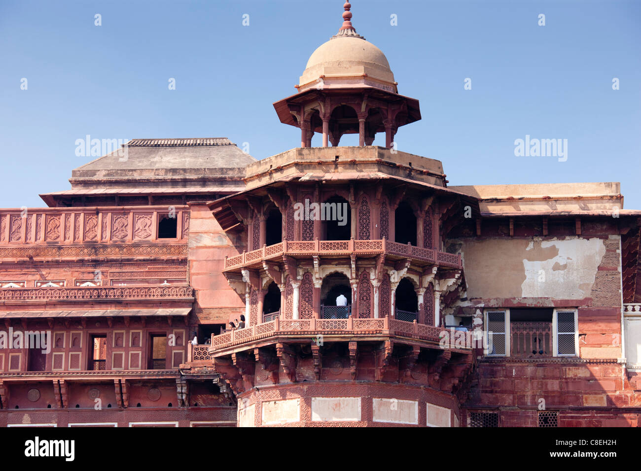 Fort d'Agra, demeure du 17ème siècle de grands Moghols et de Mughal fort à Agra, Inde du Nord Banque D'Images