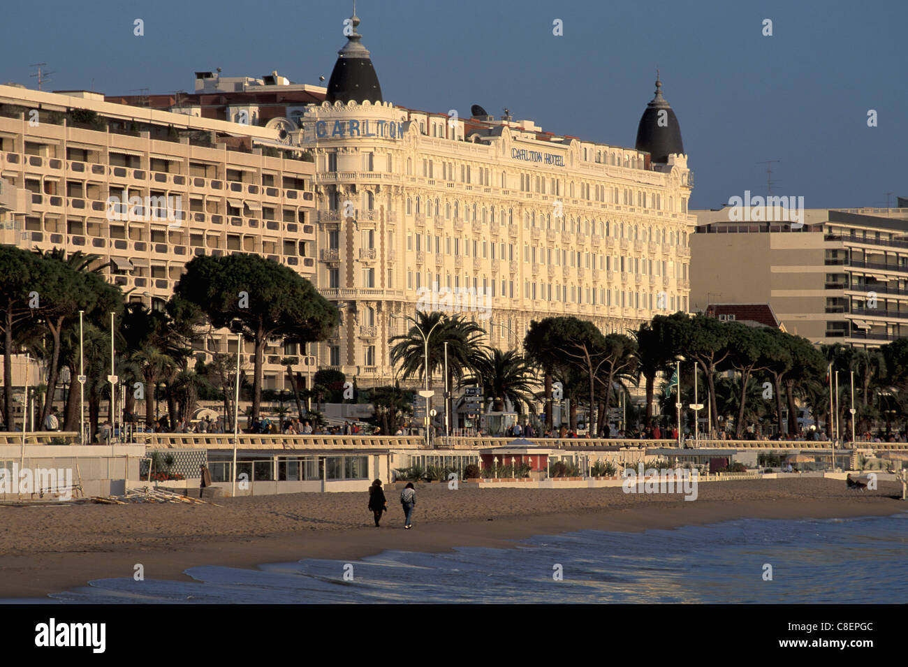 Carlton, hôtel, La Croisette, Cannes, Cote d'azur, Provence, France, Europe, Banque D'Images