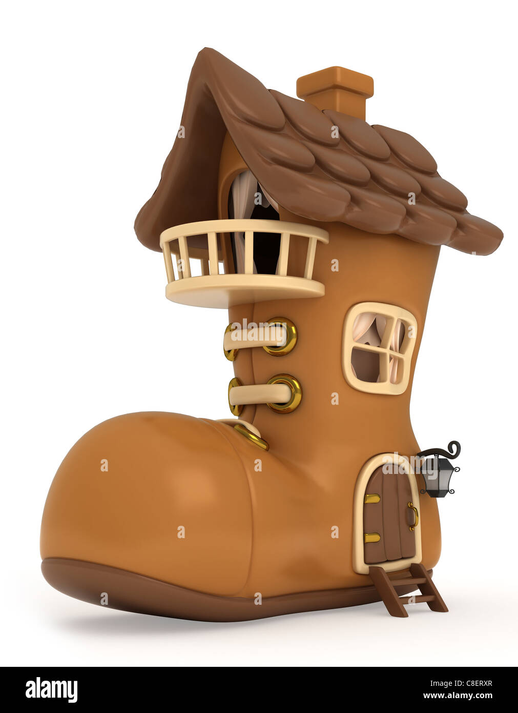 Illustration 3D d'une maison en forme d'une chaussure Photo Stock - Alamy