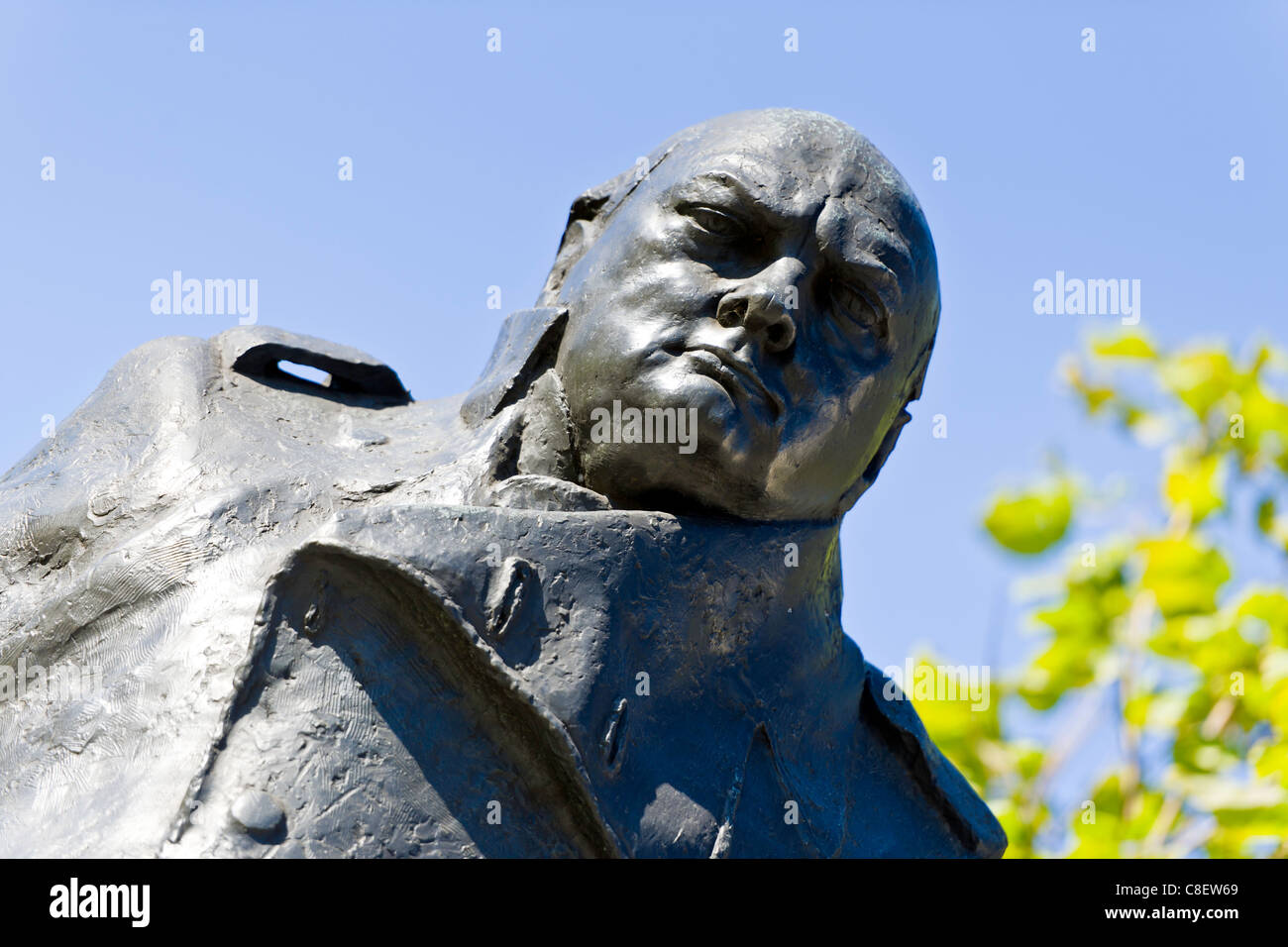 Winston Churchill Memorial Statue - Place du Parlement, Londres - Angleterre Banque D'Images