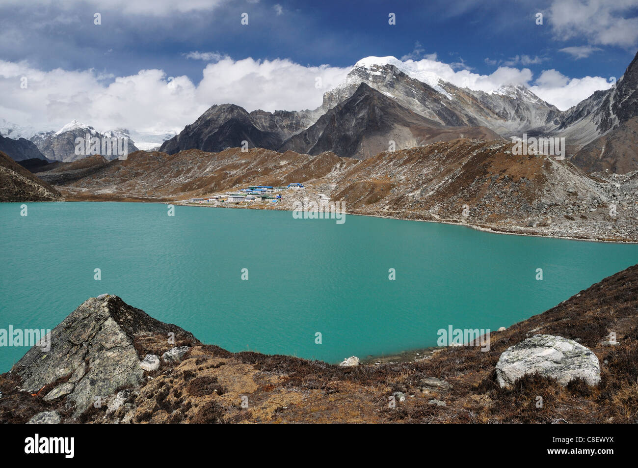 Les lacs Gokyo Gokyo,, parc national de Sagarmatha, UNESCO World Heritage Site, district de Solukhumbu, Sagarmatha, Région de l'Est, au Népal Banque D'Images