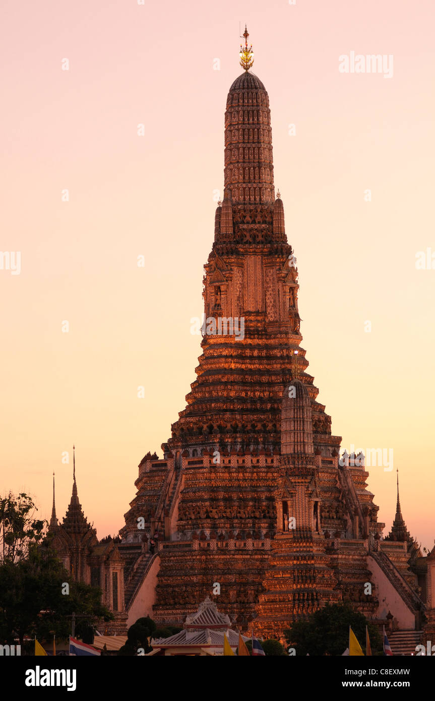 Wat Arun, Bangkok, Thaïlande, Asie, nuit, temple Banque D'Images