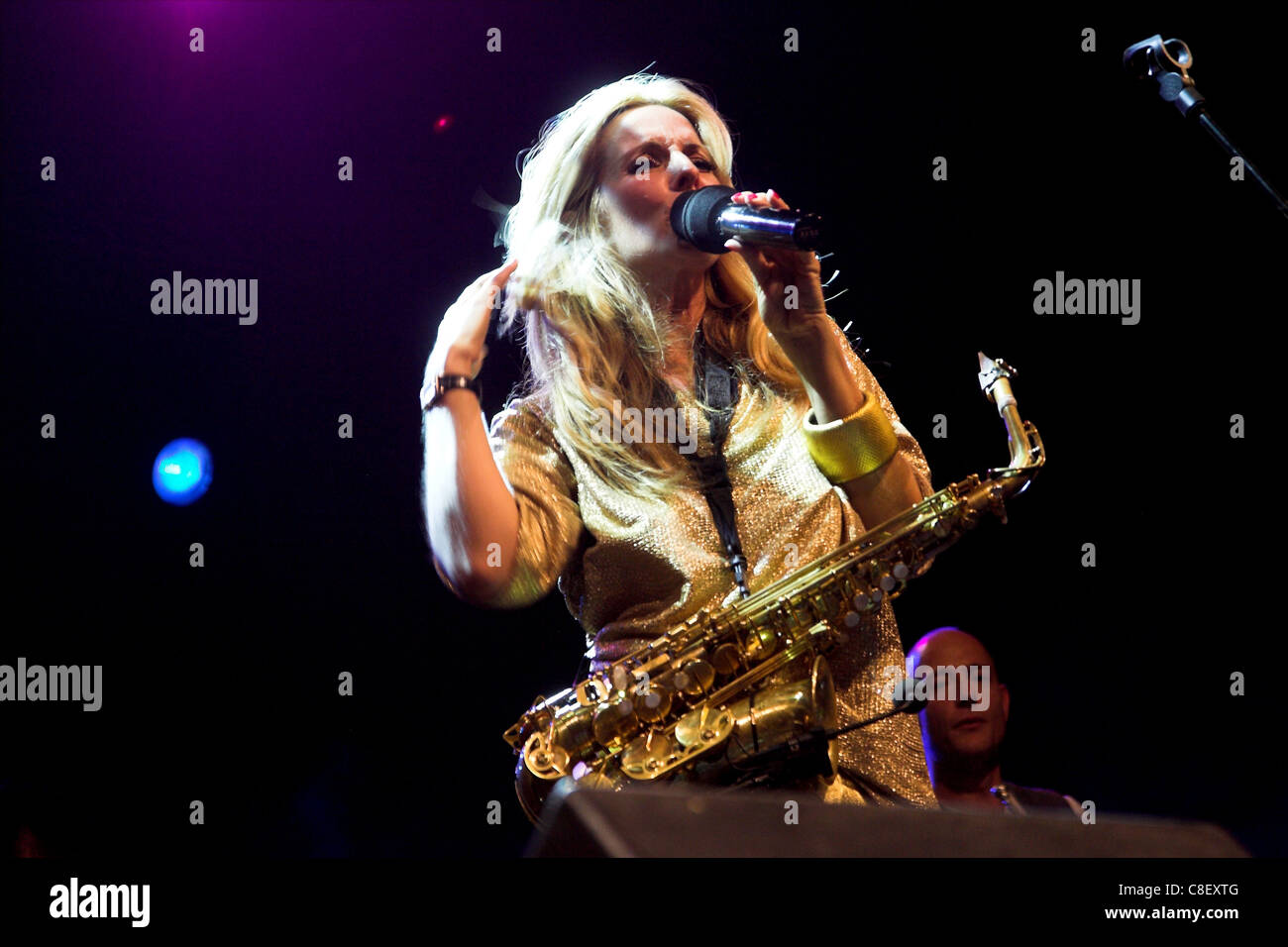 Candy Dulfer sur scène à l'édition 2011 du Festival de Jazz de la mer des Caraïbes. Banque D'Images