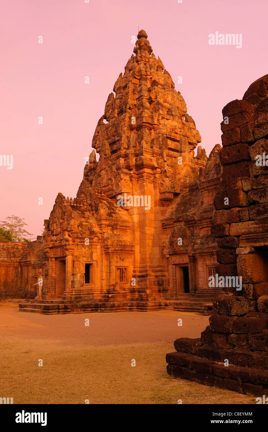 Le Khmer, le Temple, le Prasat Phanom Rung, plateau de Korat, Thailande, Asie, Banque D'Images