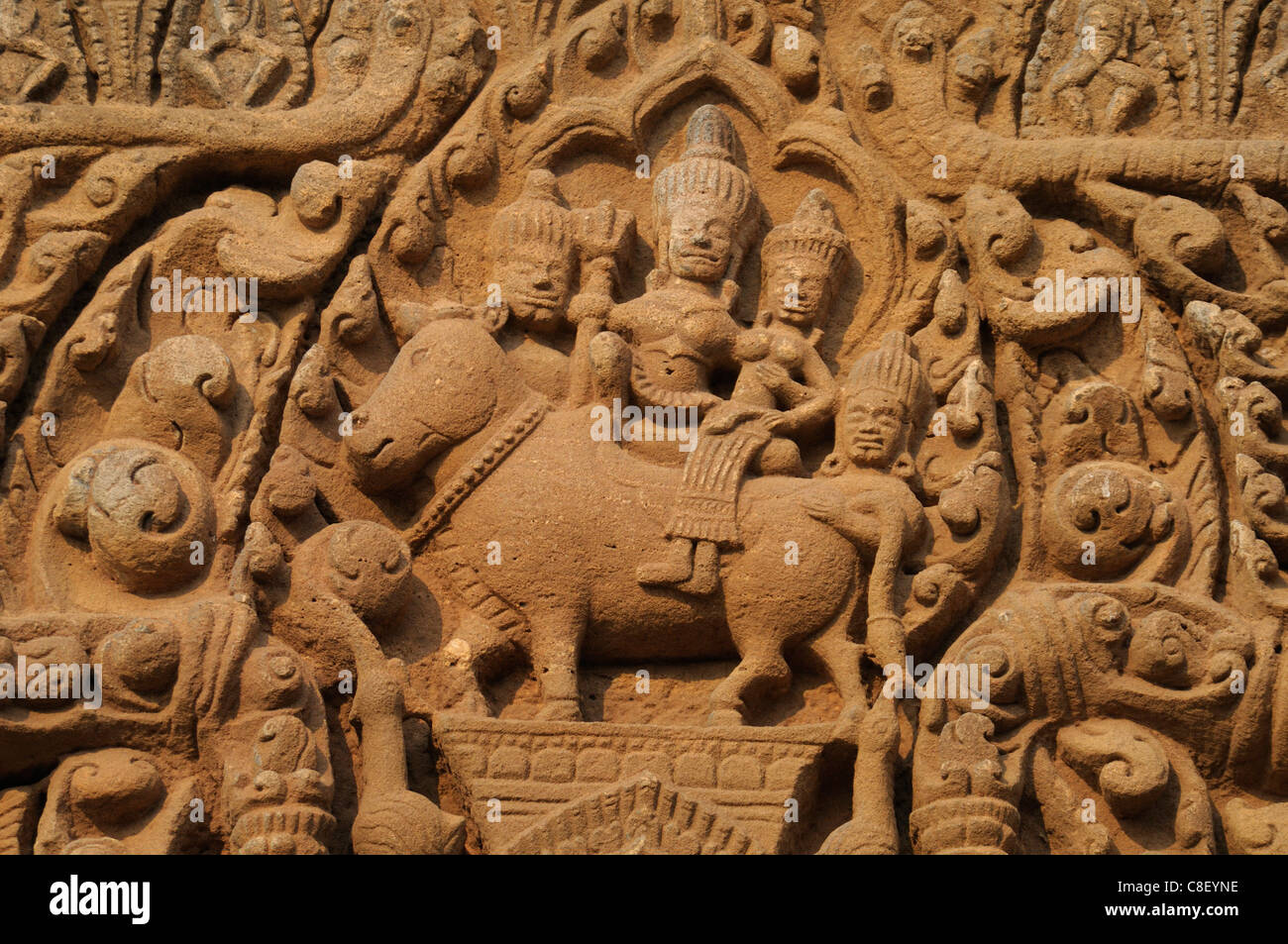 Temple Khmer, Prasat Phanom Rung, plateau de Korat, Thailande, Asie, détail, sculpture Banque D'Images