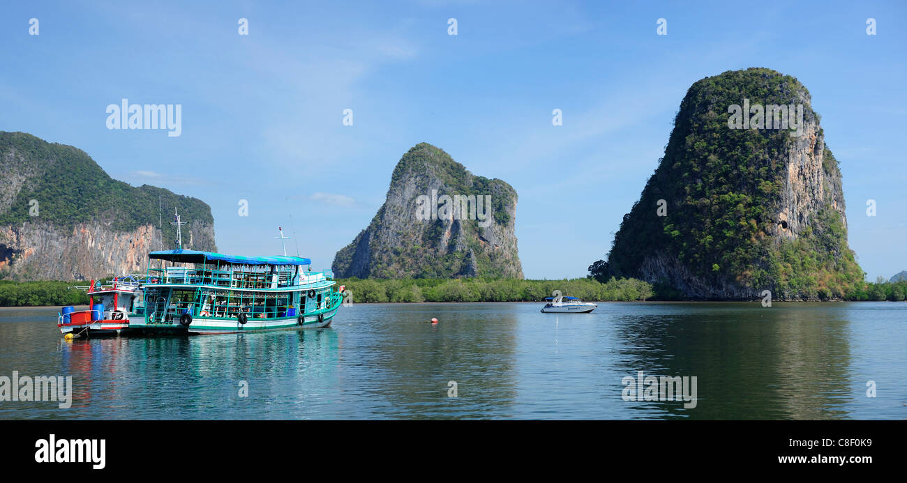 Îles, Pakmeng, plage, mer d'Andaman, en Thaïlande, Asie, bateau, tourisme Banque D'Images
