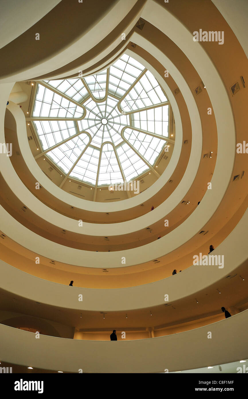 Solomon R. Guggenheim, Musée, Manhattan, New York, USA, United States, Amérique, spirale, à l'intérieur Banque D'Images