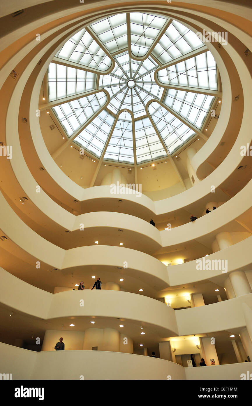 Solomon R. Guggenheim, Musée, Manhattan, New York, USA, United States, Amérique, spirale, à l'intérieur Banque D'Images