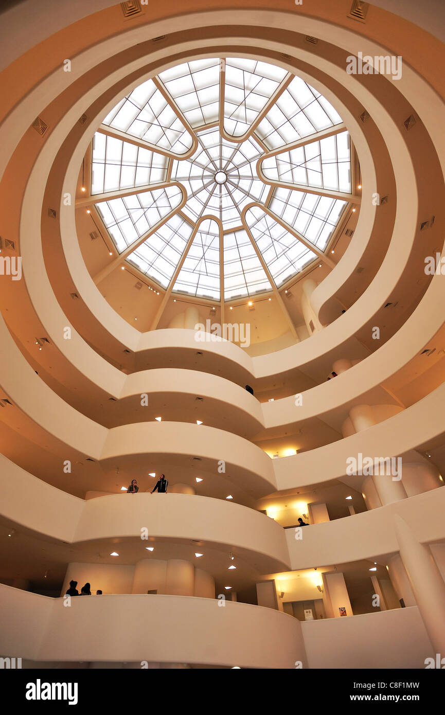 Solomon R. Guggenheim, Musée, Manhattan, New York, USA, United States, Amérique, spirale, à l'intérieur Banque D'Images